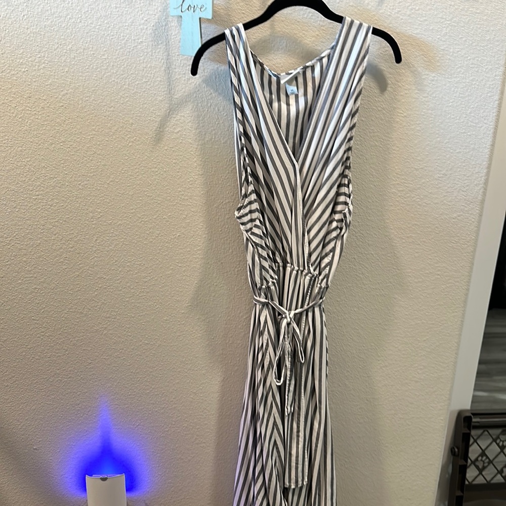 Linen Faux Wrap Dress